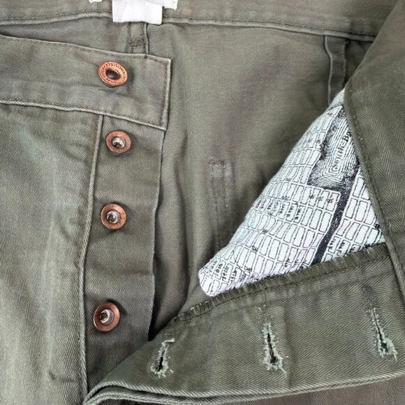 Taylor Stitch Pants Mens 33 Green Button Fly Classic Handmade in California Prep - Picture 8 of 10